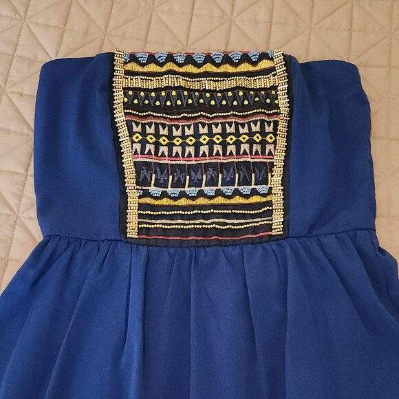 Maurices Royal Blue Beaded Hi-Lo Dress - Picture 3 of 5
